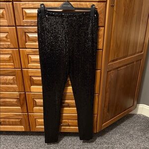 Black Sequin Leggings
